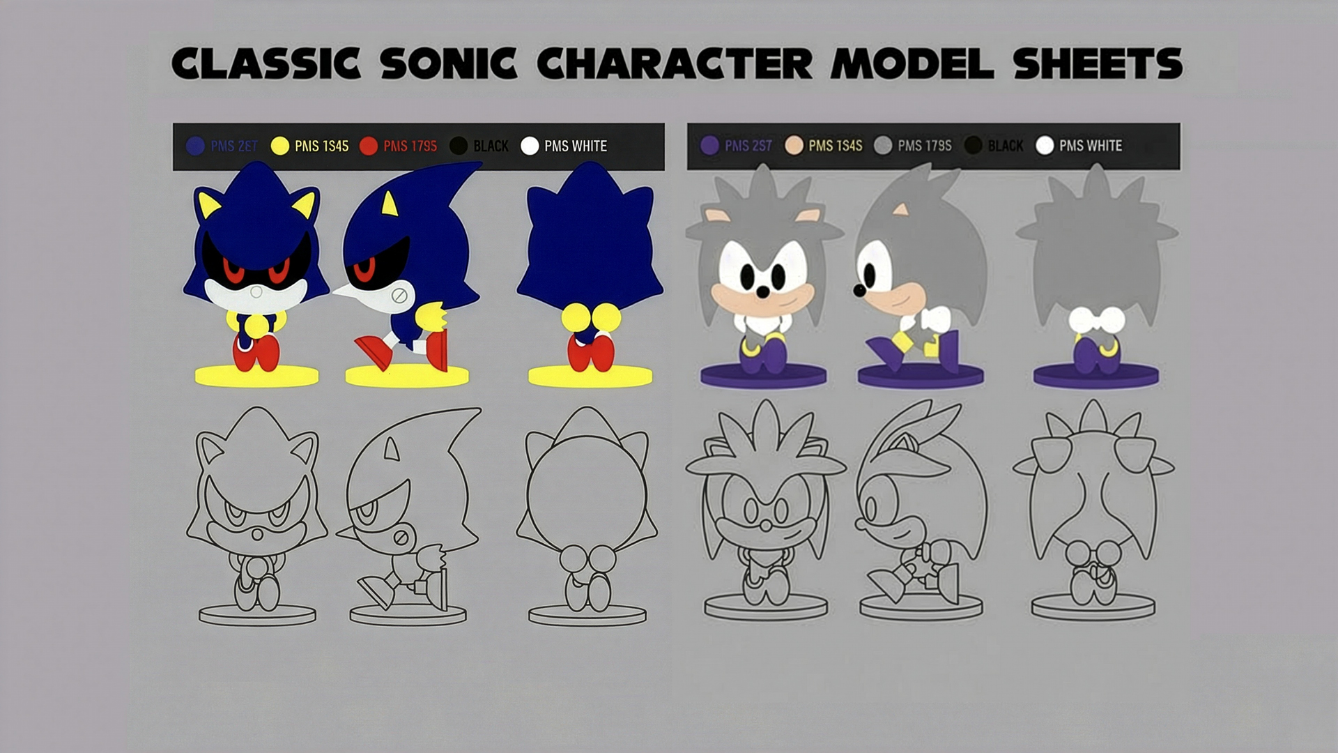 Metal Sonic & Silver Model Sheet