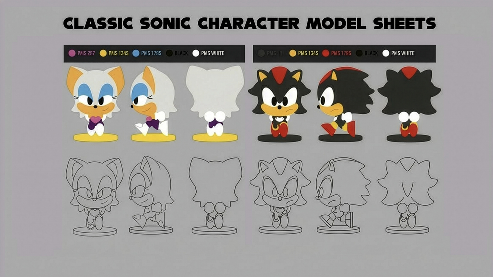 Shadow & Rouge Model Sheet